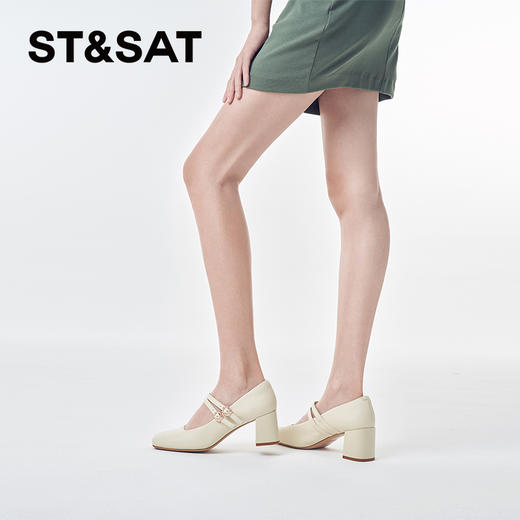 星期六简约方头粗跟玛丽珍SSC1111095 商品图5