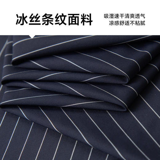 【Q】【特大码】【冰丝高弹】【新款DM】大依优型大码竖条纹短袖Polo衫加肥加大男装免烫大号大码上衣男士绅士商务休闲半袖夏季 商品图3