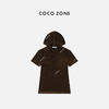 刘一一&COCO ZONE连帽系绳短袖丝绒上衣修身显瘦卫衣  23C19195 商品缩略图1