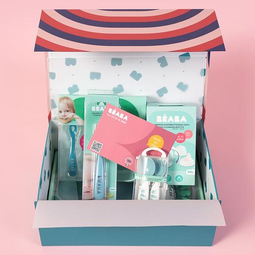 【龙年限定礼盒】法国BEABA 好胃口餐具礼盒（蓝）| 新生儿餐具套装硅胶盘叉勺杯围兜 商品图5