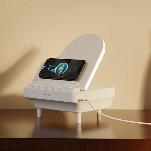 EZM2408A-WH 几光无线充电音乐台灯-青春版 商品图1