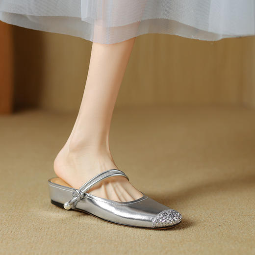 【预售5天】优雅简约，里外全皮拼接半拖HBP&6077 商品图4