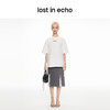[断码]lost in echo2024春夏新品设计师品牌交叉镂空黑白纯色长款T恤 商品缩略图3