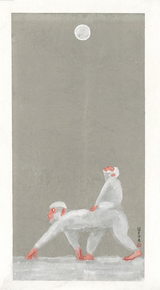 薛继业水墨高精版画画心无框群猫、蓝鲸、桃花坞、红莲 商品图2