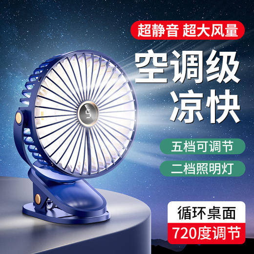 【暑气难挡，静享清凉】清爽5档风力，智能冷光数显，插电/充电双模式，任意场景，都为你注入凉爽活力！ 商品图3