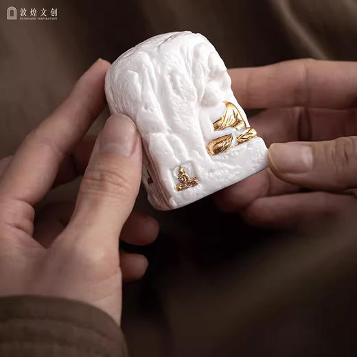 敦煌文创寻愿石羊脂玉瓷茶宠手把件男士文玩摆件生日礼物结婚礼品 敦煌·盛唐福光 商品图3