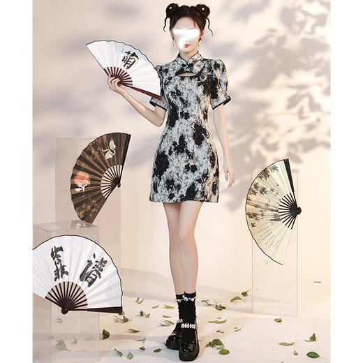 裁缝学苑AS224夏季国潮短款改良旗袍纸样新中式连衣裙做衣服打版裁剪样板 商品图1