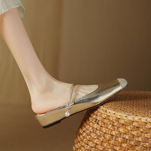 【预售5天】优雅简约，里外全皮拼接半拖HBP&6077 商品图2