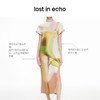 lost in echo2024春夏新品设计师品牌光影印花开衩宽松T恤连衣裙 商品缩略图1