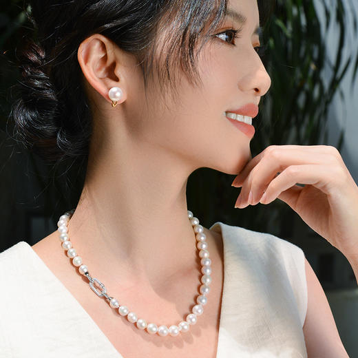 MANREYA玛芮雅“繁花银镀白金爱迪生珍珠耳夹项链礼盒套装没耳洞也能戴，《蘩花》汪小姐同款 商品图2