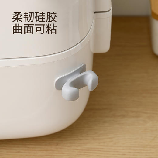 FaSoLa 饭勺收纳架厨房壁挂电饭煲饭铲置物架硅胶挂钩不粘米饭勺子放置架 商品图2