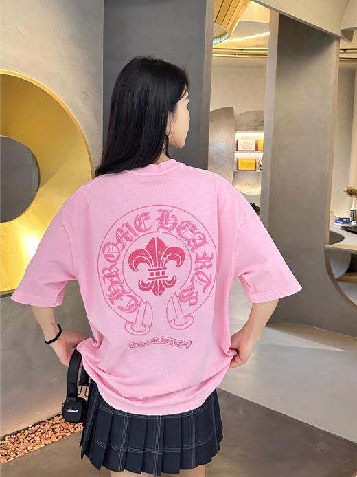 CH 2024夏新款 经典马蹄元素 洗水做旧磨破 OVERSIZE圆领短袖T恤 男女情侣款 Z-11606 商品图11