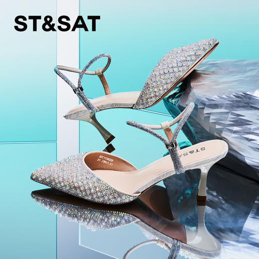 星期六优雅迷人尖头中后空跟鞋SSC1114329 商品图1