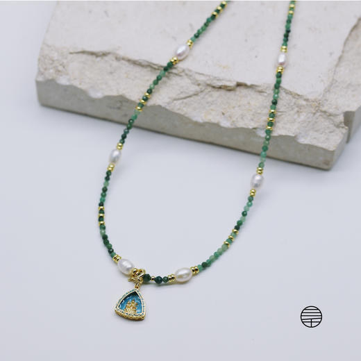 万物三千｜绿度母孔雀石珍珠项链 商品图5