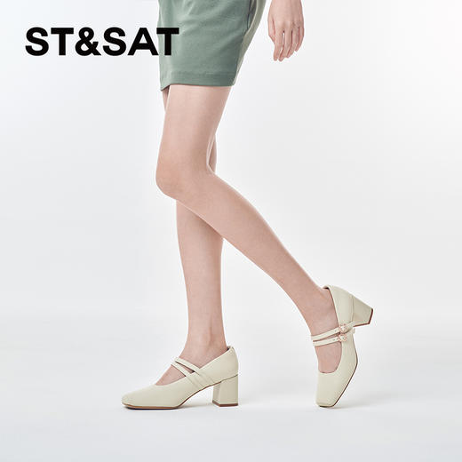 星期六简约方头粗跟玛丽珍SSC1111095 商品图7