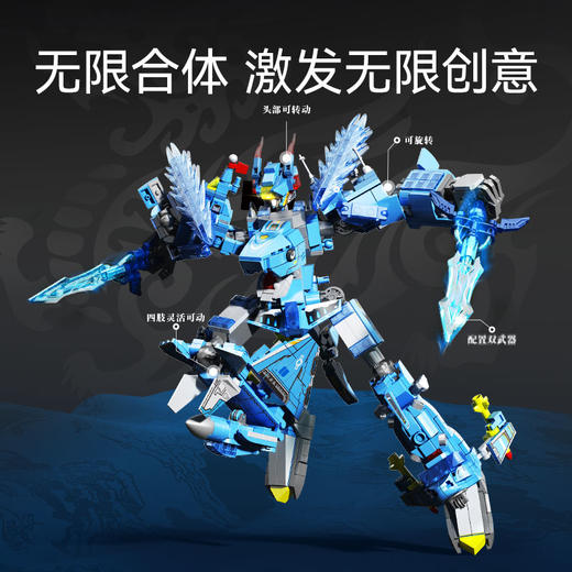 森宝积木国潮机甲周瑜合体变形机器人拼装玩具男孩礼物 商品图2
