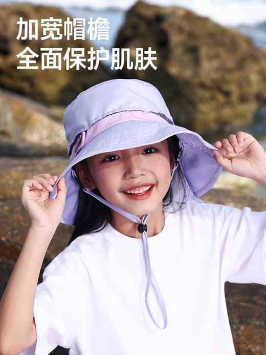 觅雨儿童多功能防晒渔夫帽 湖水蓝 商品图4