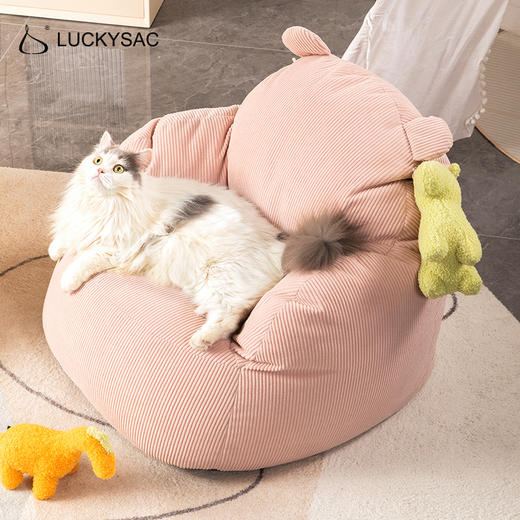 LUCKYSAC泰迪熊儿童公仔沙发柔软阳台卧室休闲宝宝阅读可爱座椅单人小沙发猫窝 商品图4