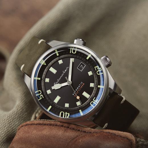 英国SPINNAKER三角帆复古潜水自动机械手表BRADNER夜光水鬼皮表带 商品图1