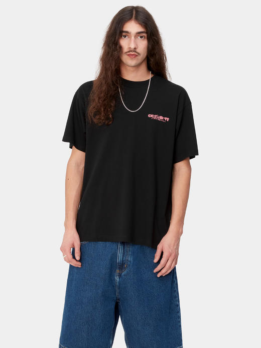 卡哈特  WIP墨水渗色标语印花 宽松圆领短袖T恤 4色 Z-11603 商品图0