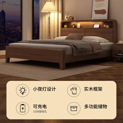 北欧风实木床#K1（免费上门安装）齐 商品图3