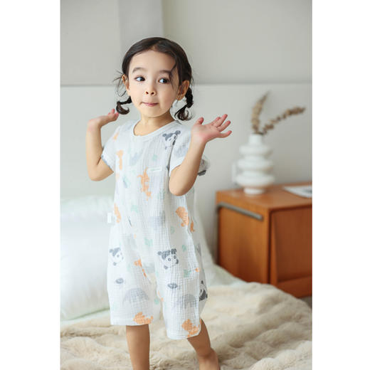 棉果果夏季新品3A抗菌纱布短袖连体衣M201722224367 商品图0