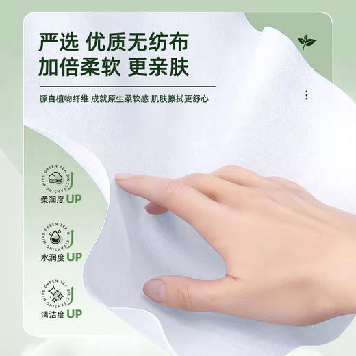「买1送1，9.9到手2包！单包20片」绿茶祛油洁面湿巾 擦脸擦汗清洁免洗手口湿巾单片独立包装旅游用品 商品图3