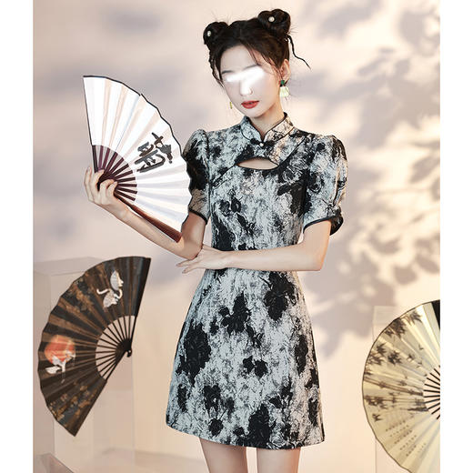 裁缝学苑AS224夏季国潮短款改良旗袍纸样新中式连衣裙做衣服打版裁剪样板 商品图5