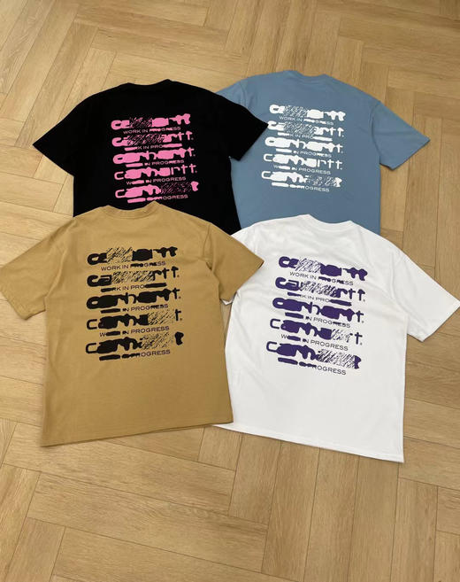 卡哈特  WIP墨水渗色标语印花 宽松圆领短袖T恤 4色 Z-11603 商品图13