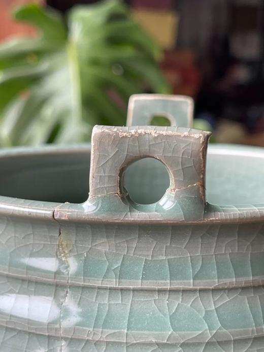 官窑釉青瓷三足双耳鼎式炉，顺丰包邮 商品图5