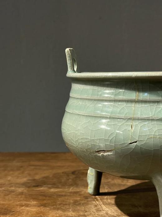 官窑釉青瓷三足双耳鼎式炉，顺丰包邮 商品图8