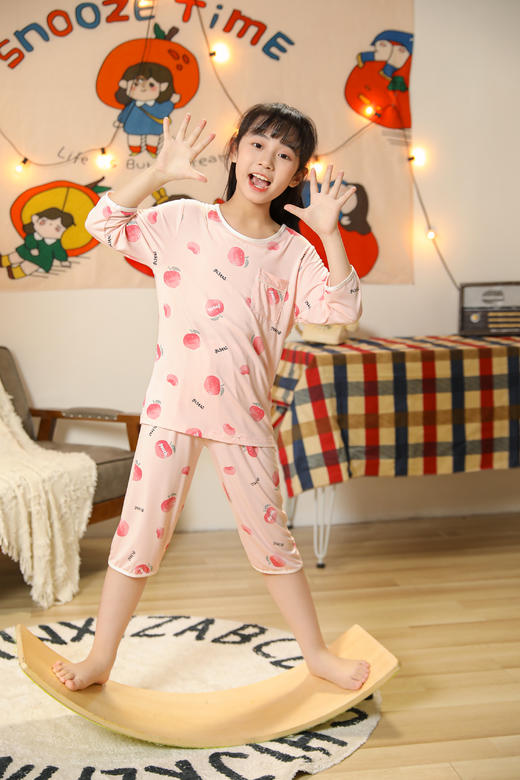 【第二件 0 元｜ 满2件 5 折】【秀黛】女童圆领水果印花空调衫女童夏季睡衣家居服L1440003T【门店同款】【如遇缺货自动退款，介意勿拍】 商品图3