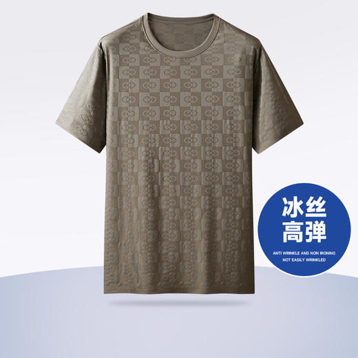 【Q】【冰丝高弹】【新款DK】大依优型大码圆领短袖T恤加肥加大弹力透气宽松休闲男装半袖上衣 商品图6