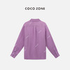 COCO ZONE"紫麻衬衣"夏季时尚气质POLO领开襟衬衫休闲单排扣上衣CC1B0885 商品缩略图1