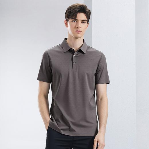 【特价】【含桑蚕丝】柒牌男装短袖polo衫男夏季新款时尚字母满印休闲上衣	126T70790 商品图1