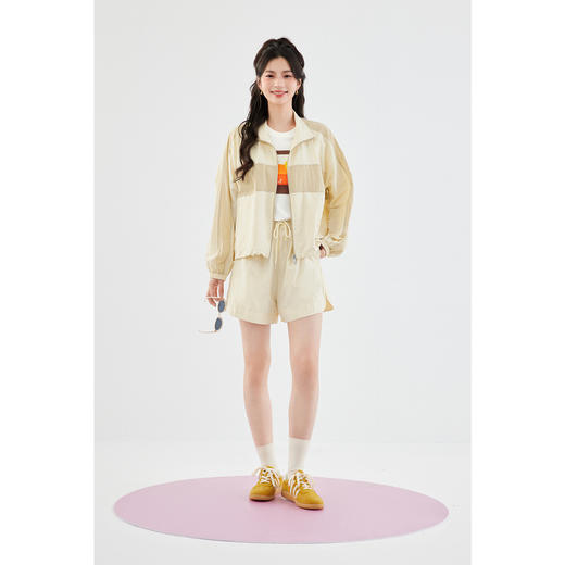 【严选】诗凡黎休闲裤复古轻运动防晒短裤牛筋腰头女2024春夏新款复古时髦SF5150281 商品图1