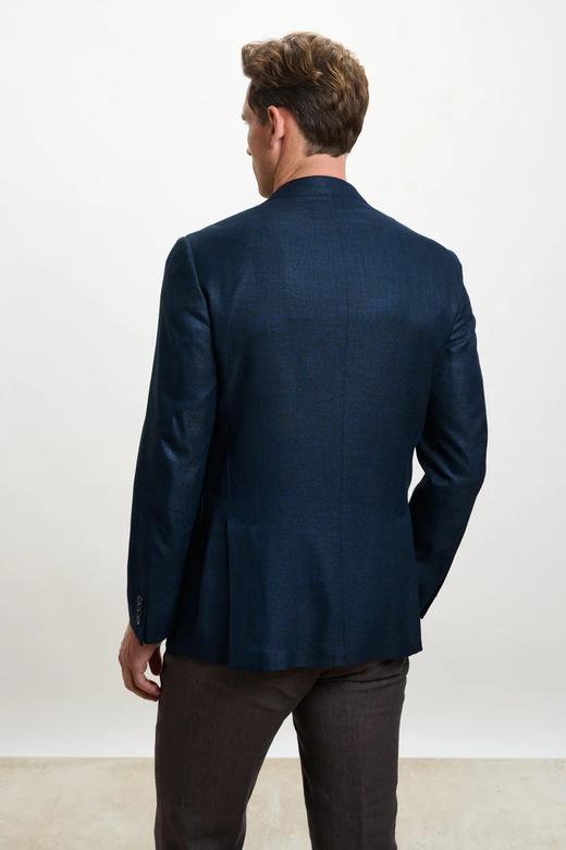 Scabal Taormina 陶尔米纳 Bamboo Viscose 竹纤维深蓝色全麻衬单西 商品图1