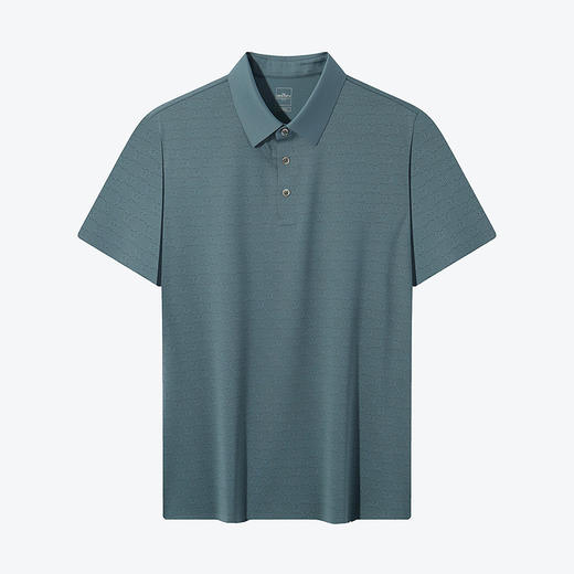 【特价】【含桑蚕丝】柒牌男装短袖polo衫男夏季新款时尚字母满印休闲上衣	126T70790 商品图4