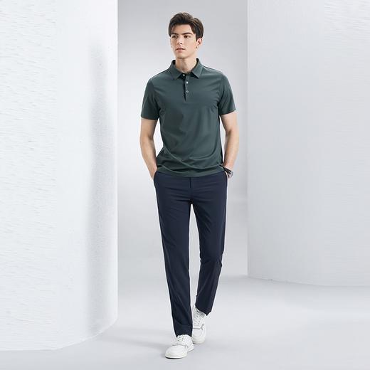 【含桑蚕丝】柒牌男装短袖Polo衫男夏季新款渐变印花休闲翻领T恤	126T73410 商品图3