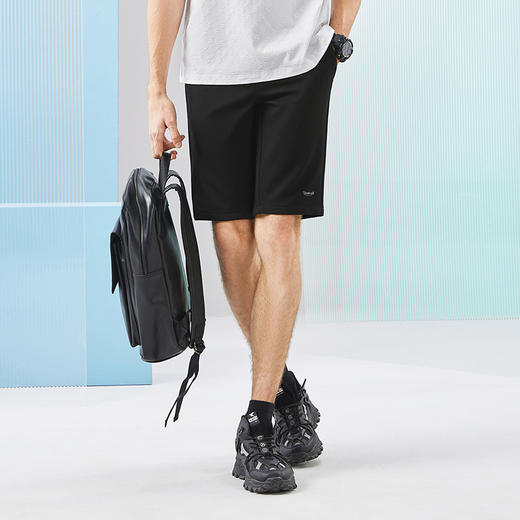 【华夫格】柒牌抽绳休闲裤男2024夏季新款时尚百搭中青年直筒短裤	126H70450 商品图1