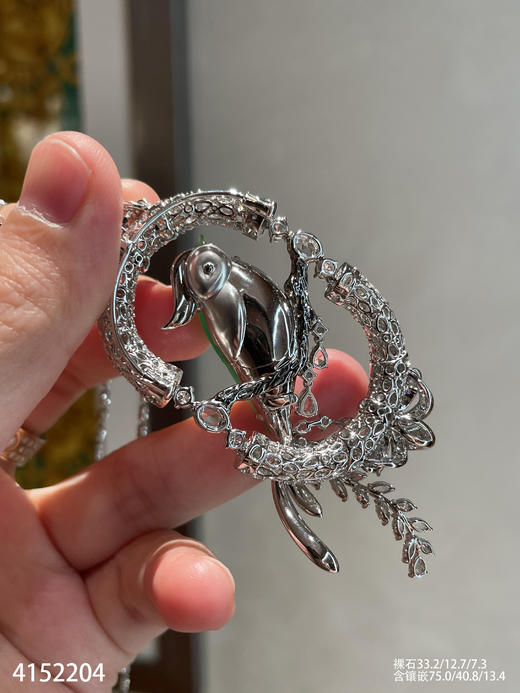 玻璃种木那喜鹊胸针【4152204】具体价格微信咨询 商品图8
