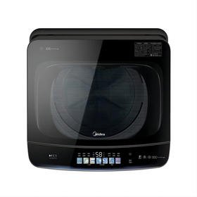 美的（Midea）MB100FC5DT 波轮全自动洗衣机 金属钛 门盖高光黑,白玻,普通银丝印 钢化玻璃 波轮式