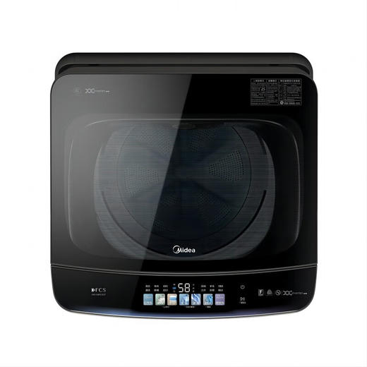 美的（Midea）MB100FC5DT 波轮全自动洗衣机 金属钛 门盖高光黑,白玻,普通银丝印 钢化玻璃 波轮式 商品图0