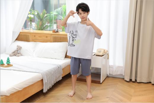 【单件6折/2件5折】【秀黛】男童恐龙印花短袖套装儿童夏季睡衣L2441008T【门店同款】 商品图2