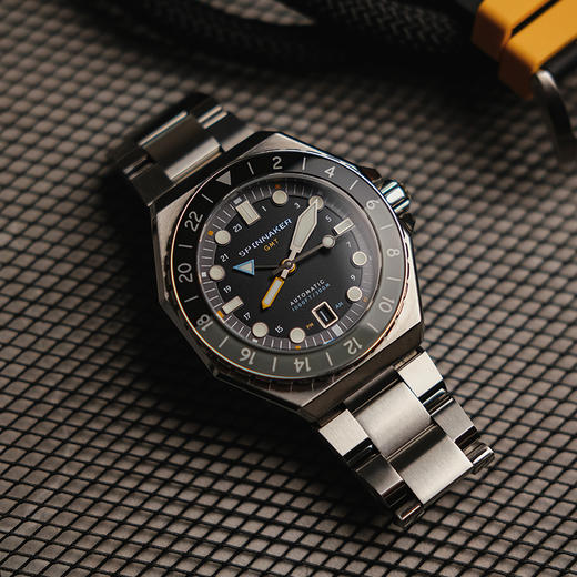 新款SPINNAKER三角帆GMT双时区八角壳自动机械表钢带防水夜光5119 商品图1