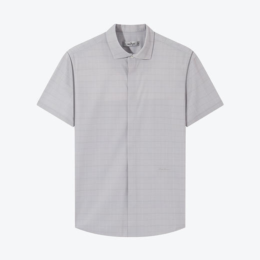 【高端系列】柒牌短袖衬衫男夏季新款商务休闲舒弹丝翻领格子衬衣	126A71290 商品图4