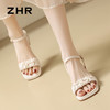 ZHR则则凉鞋女2024新款夏季一字带中跟鞋网红ins公主风粗跟凉鞋女 商品缩略图8