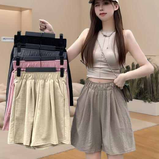 【超显瘦❗️山本五分A字短裤】高腰显高，拉出长腿，又A又飒又帅又美❗️女夏季新款薄款外穿宽松休闲阔腿直筒中裤子 商品图0