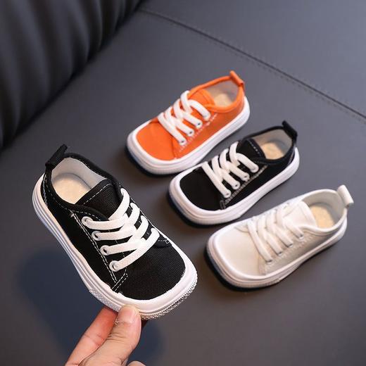 【百搭帆布鞋！】潮韩版2024新款男童中小童芒果头丑萌纯色帆布鞋夏季女童小众板鞋 商品图0