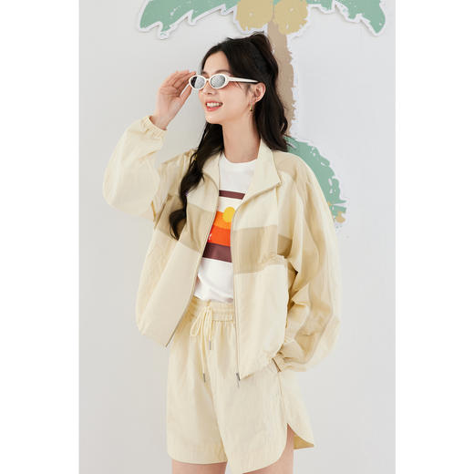 【严选】诗凡黎短外套复古轻运动防晒宽松夹克式女2024春夏新款复古时髦SF5110361 商品图0